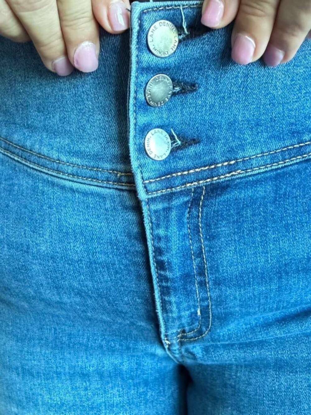 Lane Bryant Flex Magic Waistband High-Rise Blue Button-Fly Jeans